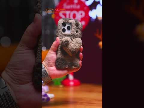For iPhone Air Case 3D Heart Plush TPU Winter Warm Soft TPU Phone Cover - Blue