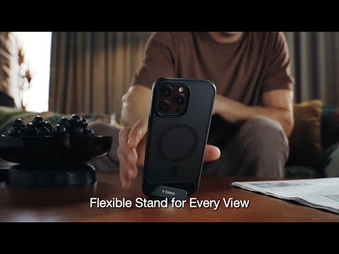 TORRAS Ostand L1 Series For iPhone 16 Pro Max Case Kickstand TPU+PC Phone Cover Compatible with MagSafe - Black