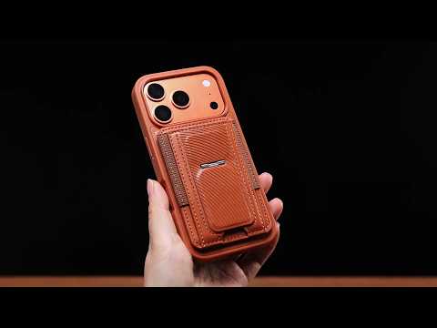 CASENEO For iPhone 17e / 16e Case with Foldable Kickstand TPU PU Leather PC Card Bag Magnetic Phone Cover  Compatible with MagSafe - Brown