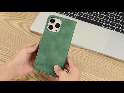 DIERFENG DF-03 for iPhone 14 Pro Max PU Leather Case Lines Imprinted Shockproof Phone Wallet Stand Cover - Pink