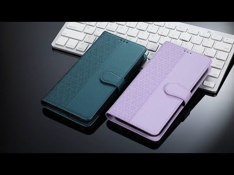 R20 for Samsung Galaxy S24 Ultra Leather Case Splicing Imprinted Rhombus Phone Wallet Cover - Purple