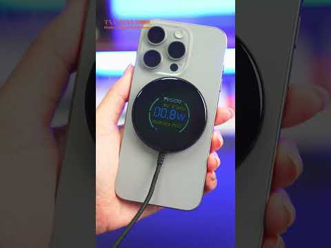 YESIDO DS28 Magnetic Wireless Charger Digital Display Fast Charging Pad with 1.2m Type C Cable