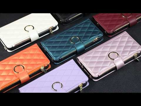 For Samsung Galaxy A57 5G Case Magnetic Ring Buckle Zipper Pocket Rhombic Leather Phone Cover with Wrist Strap - Pink